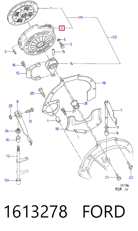 Натискний диск зчеплення на Ford Escort III GAA, AWA, ABFT, AVA