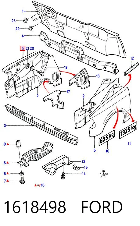 Крила на Ford Escort III GAA, AWA, ABFT, AVA