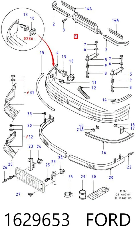 Решітка радіатора на Ford Scorpio I GAE, GGE