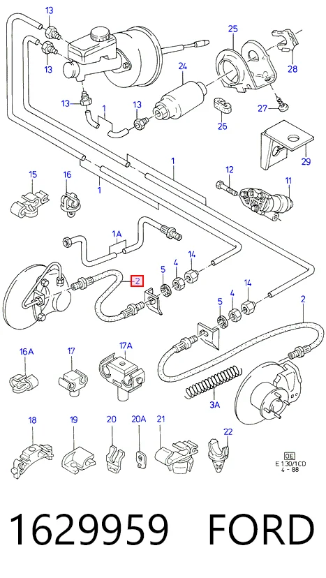 Шланг гальмівний передній Ford Sierra I хетчбек (GBC) (1982 - 1987) ціна, від 5.65 USD