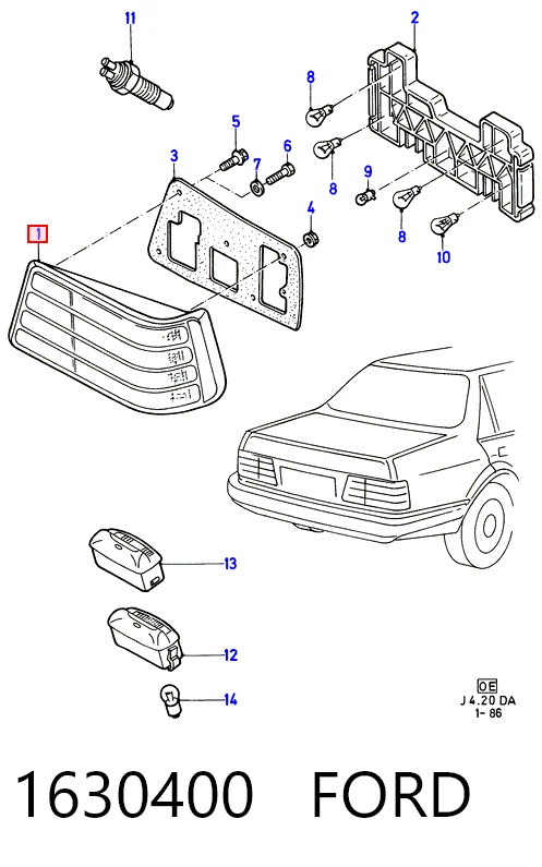 Ліхтар задній правий на Ford Orion II AFF