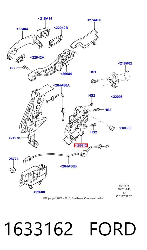1633162 Ford Замок задньої дверї, правої