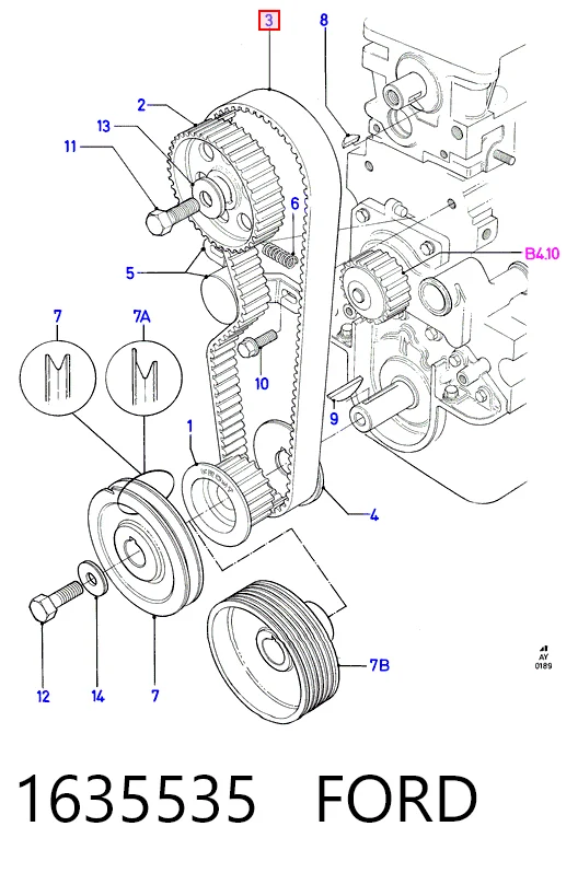  Ремінь ГРМ Ford Escort 4