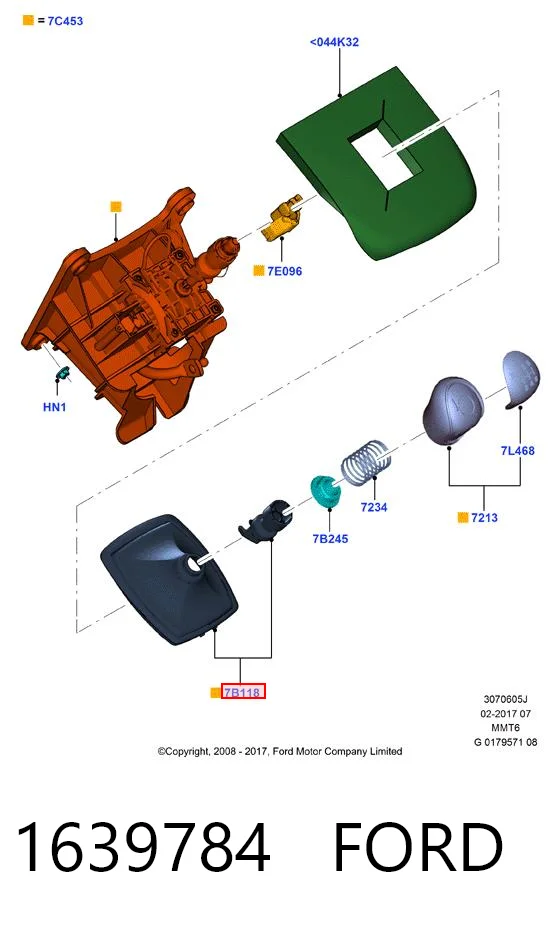 1639784 Ford Чохол на важіль перемикання