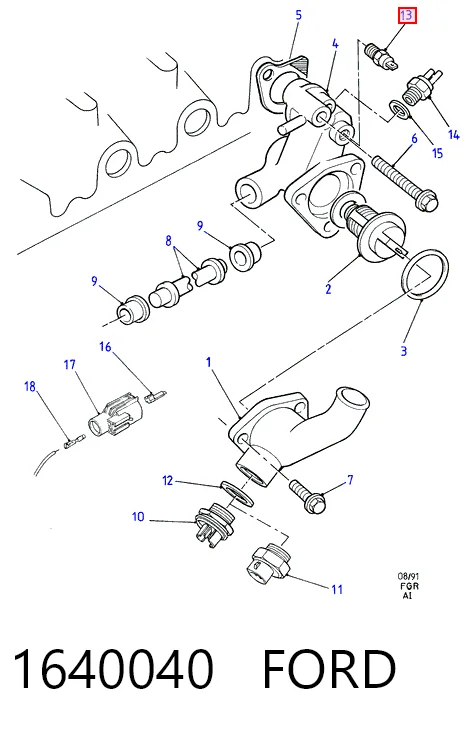 Термодатчик охолоджуючої рідини Ford Escort IV хетчбек (GAF, AWF, ABFT) (1985 - 1990) ціна, від 4.12 USD
