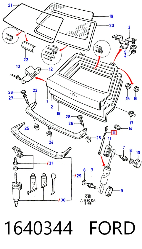 Купити Амортизатор багажника Ford Escort III GAA, AWA, ABFT, AVA