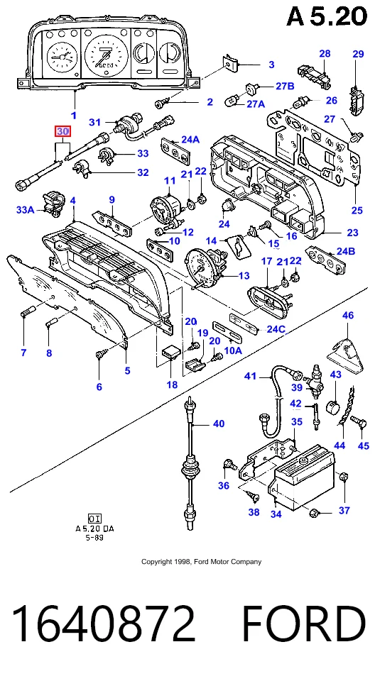 Тросик спідометра на Ford Orion II AFF