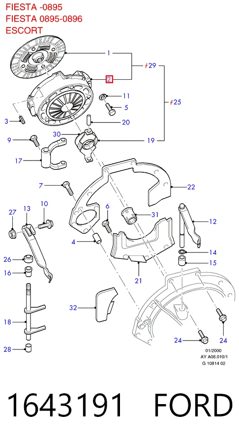 Пелюстковий кошик зчеплення Ford Escort VII універсал (GAL, ANL) (1995 - 1999) ціна, від 28.25 USD