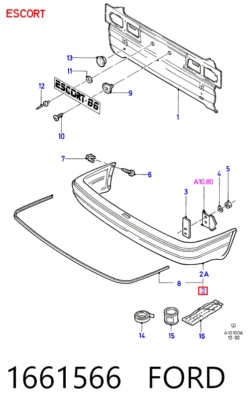 Кожух бампера заднього Ford Escort IV хетчбек (GAF, AWF, ABFT) (1985 - 1990) ціна, від 58.42 USD
