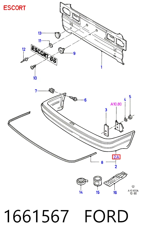 Купити Задній бампер Ford Escort IV GAF, AWF, ABFT