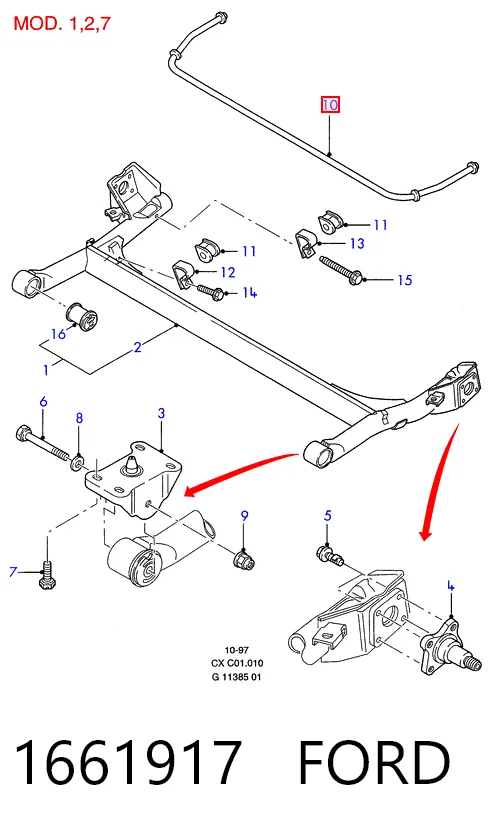Стабілізатор задній Ford Fiesta GFJ