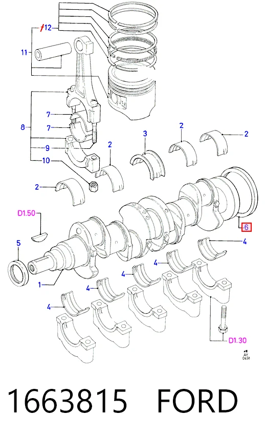 Сальник колінвала задній 8787764 General Motors