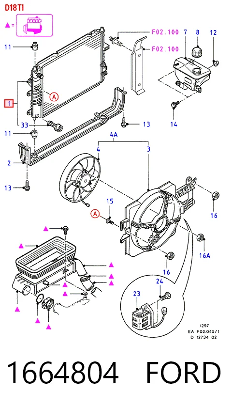 Радіатор основний Ford Escort VI хетчбек (GAL) (1992 - 1995) ціна, від 24.03 USD