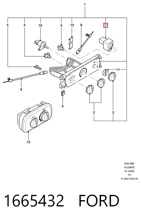 Механізм управління кондиціонером на Ford Transit IV E