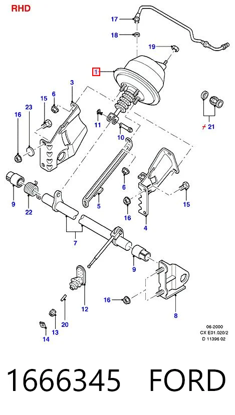 Підсилювач гальм вакуумний на Ford Fiesta Mk2 FBD