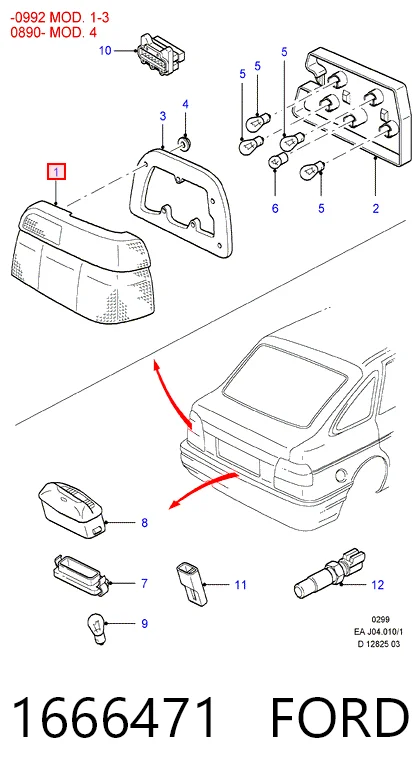 Задні ліхтарі Ford Escort VII хетчбек (GAL, AAL, ABL) (1995 - 1998) ціна, від 16.95 USD