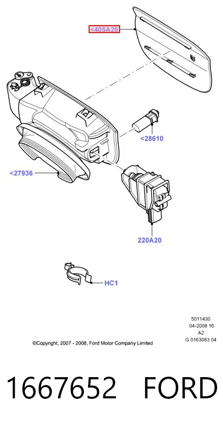 1667652 Ford Дверцята бензобака