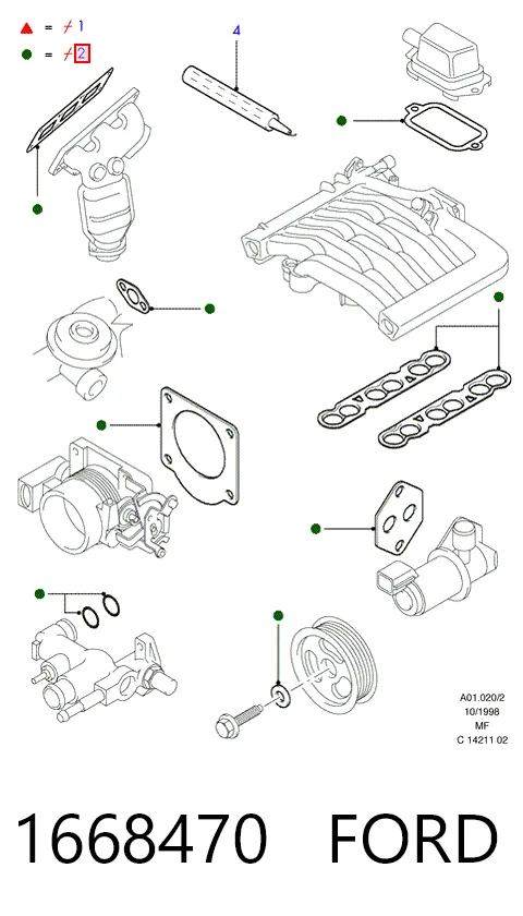 GYY110SF0A Mazda Комплект прокладок двигуна, верхній