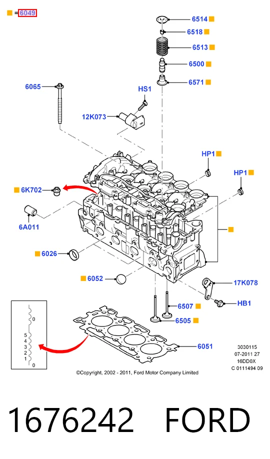 1676242 Ford Головка циліндрів