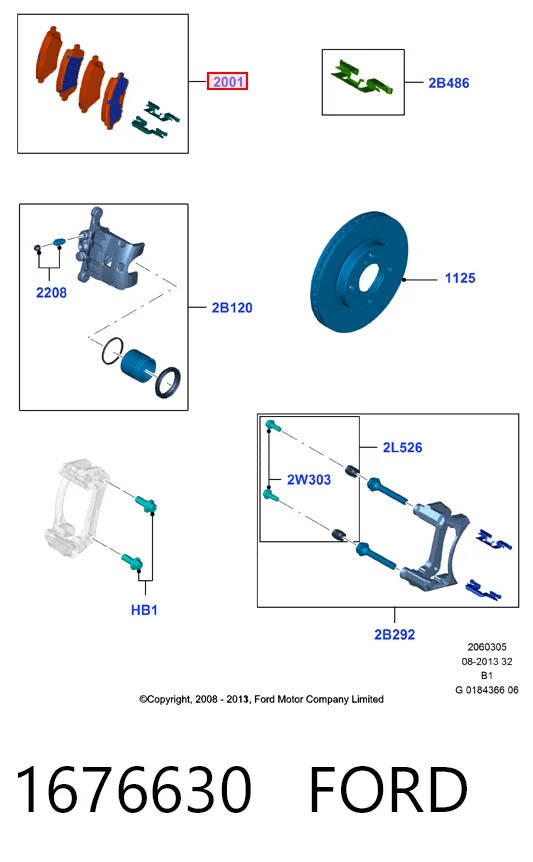 1676630 Ford Передні гальмівні колодки