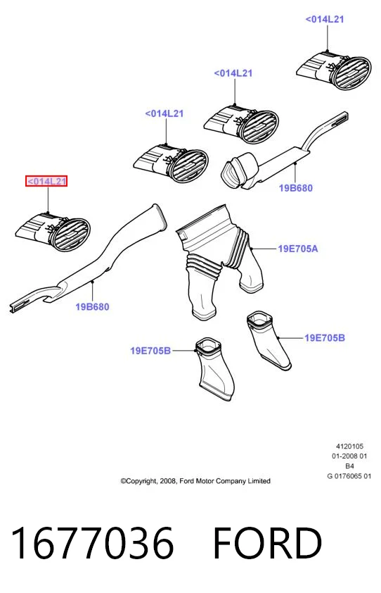 1677036 Ford Решітка повітропровода