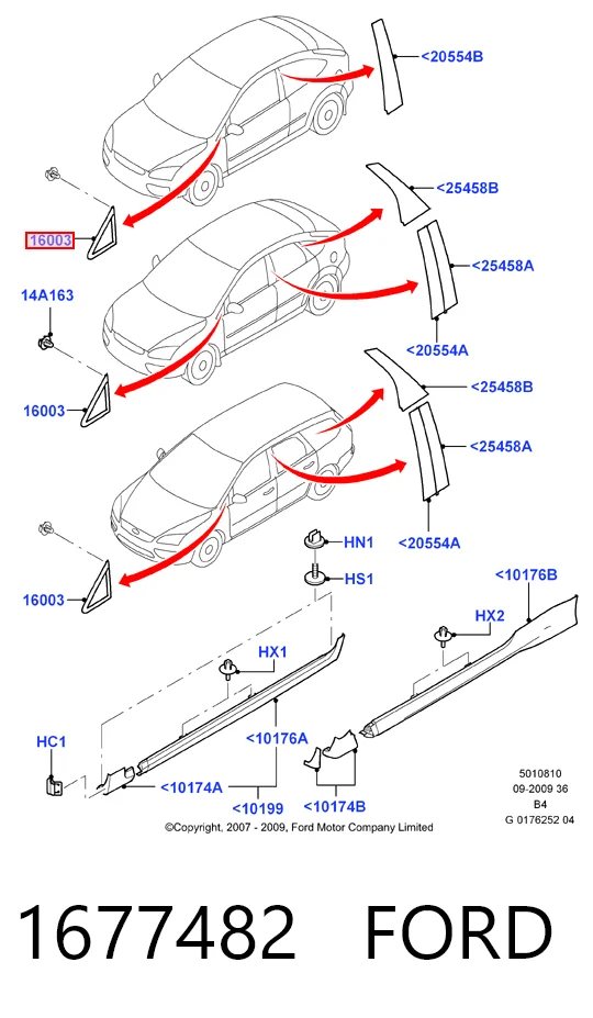 Купити HMP4M51A16004AG Hmpx Накладка стійки кузова зовнішня, передня ліва