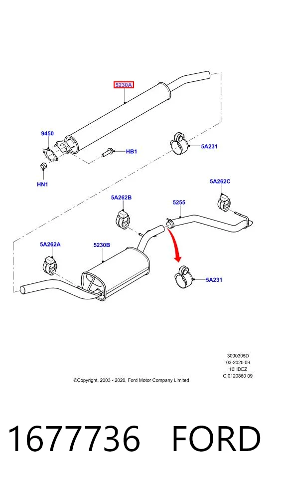 1677736 Ford Глушник передній