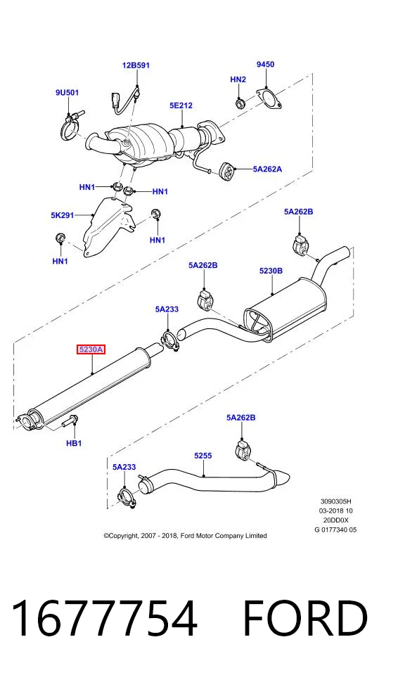 1677754 Ford Глушилка задня