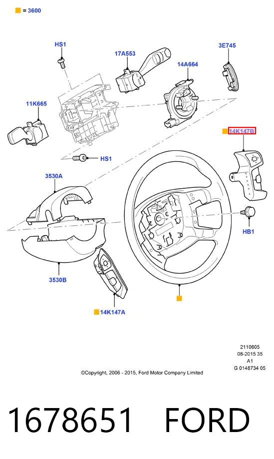 1678651 Ford Блок кнопкових перемикачів рульового колеса