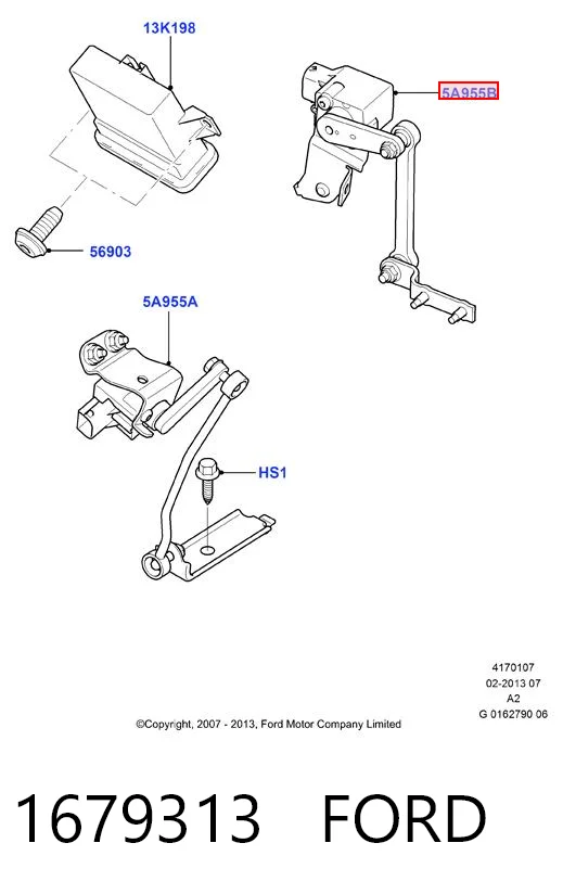 1679313 Ford Датчик рівня положення кузова, задній лівий