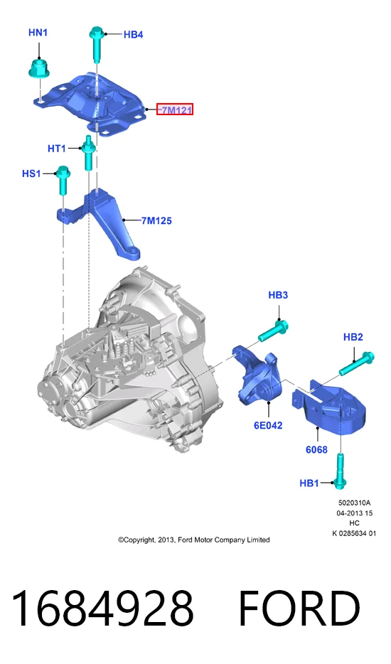 1684928 Ford Подушка (опора) двигуна, ліва верхня