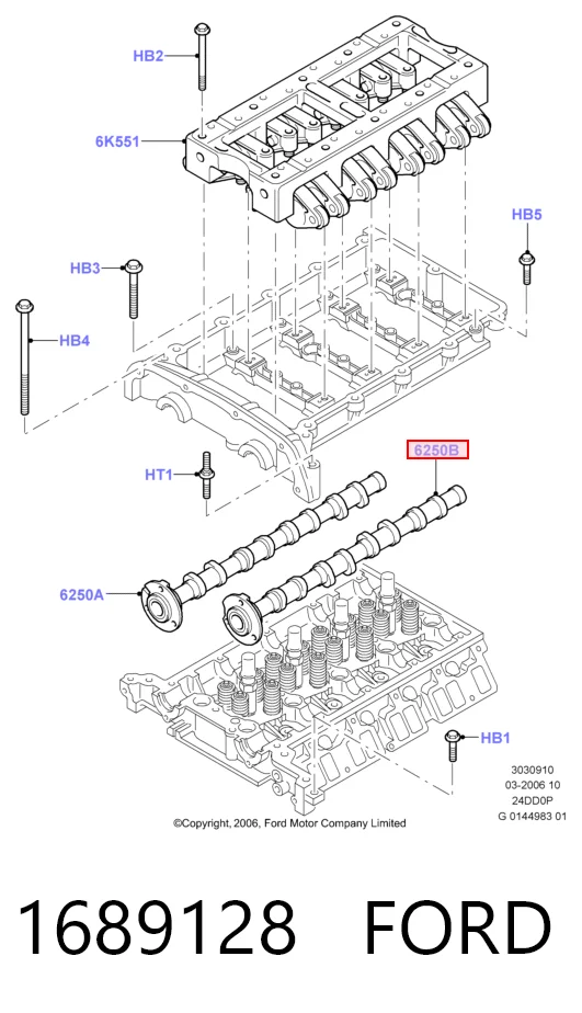 Купити Розподільний вал впускний Ford Transit VI V347/8