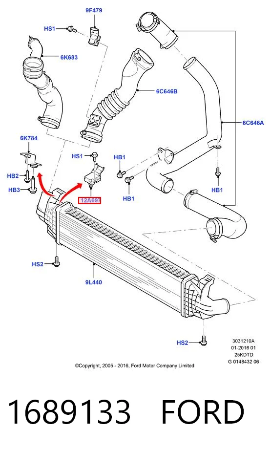 1689133 Ford Датчик наддува