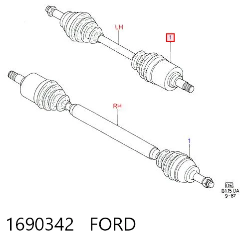 Купити Піввісь права Ford Escort IV GAF, AWF, ABFT