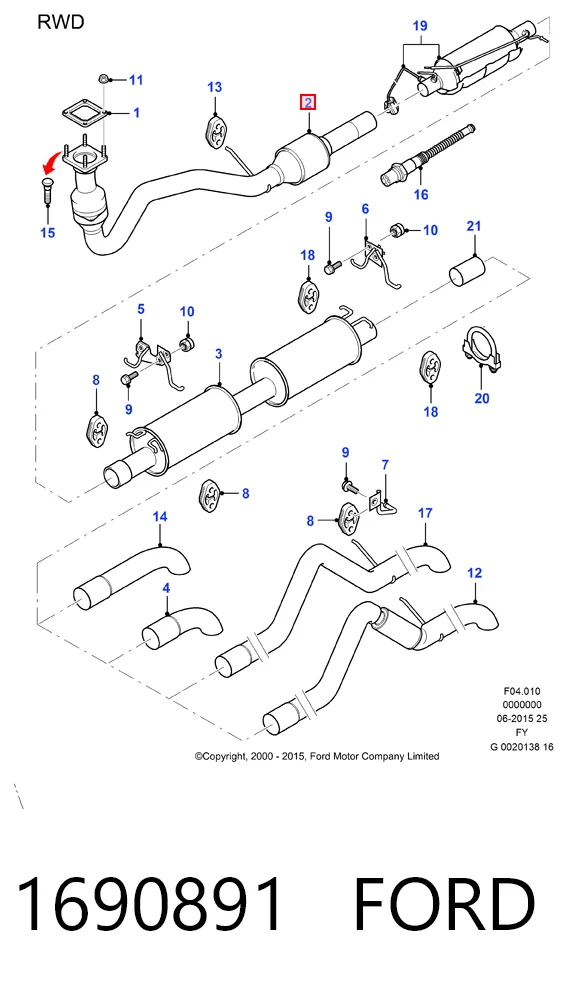 Каталітичний нейтралізатор відпрацьованих газів на Ford Transit V V184/5