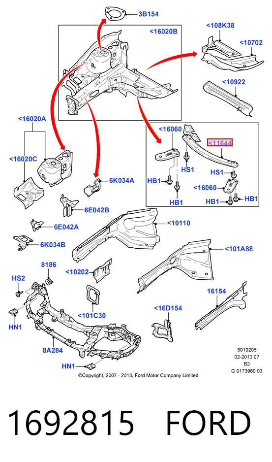 Розпірка передніх стійок підвіски Ford 8V61A10684AC ціна, від 9.51 USD