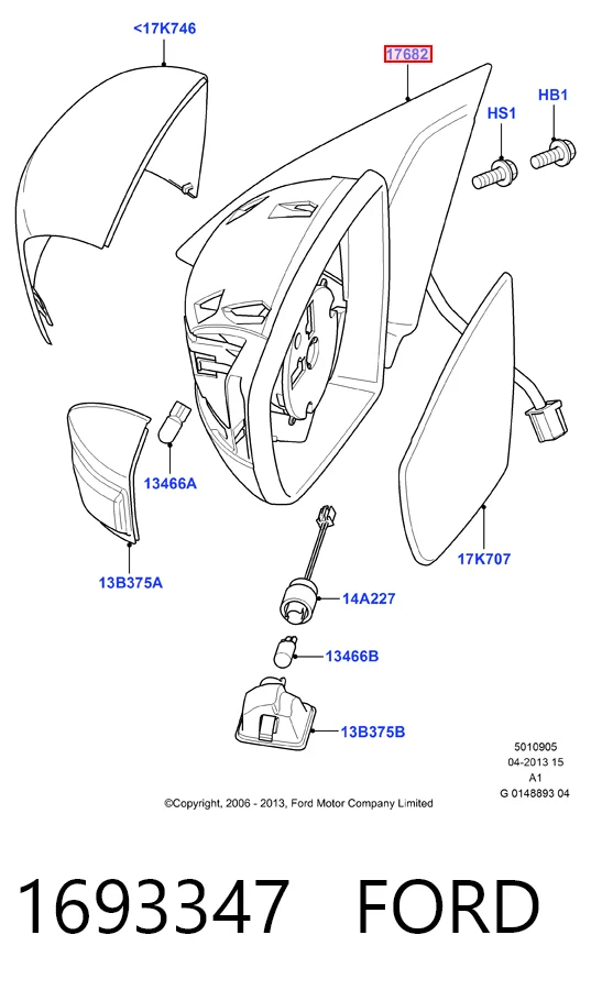  Дзеркало праве Ford Galaxy 