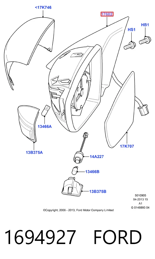 Ліве бічне дзеркало Polcar 3280516E ціна, від 125.36 USD