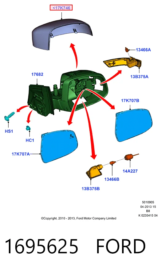  Дзеркало праве Ford Focus 3