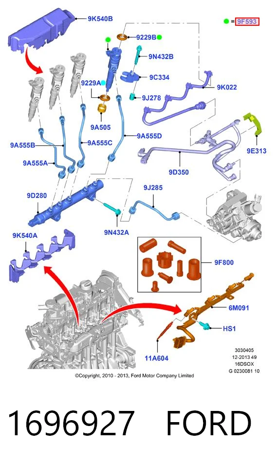 Паливні форсунки AV6Q9F593BA Bosch