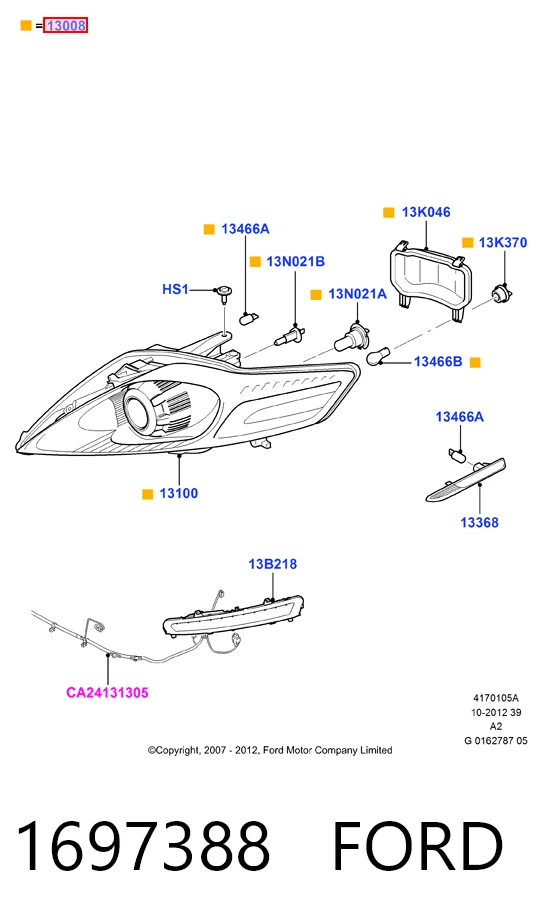 Фара правая Visteon 2020001113 ціна, від 178.50 USD