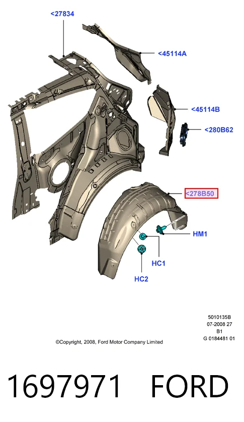 1697971 Ford Колодки гальмівні задні, барабанні