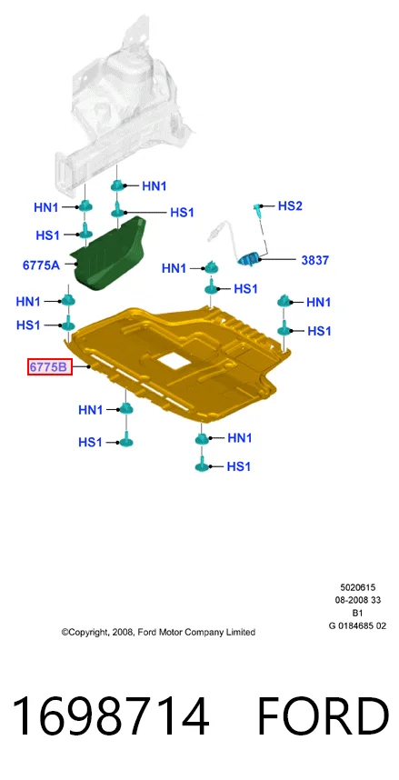 Захист піддона двигуна на Ford Fiesta Mk6 CB1
