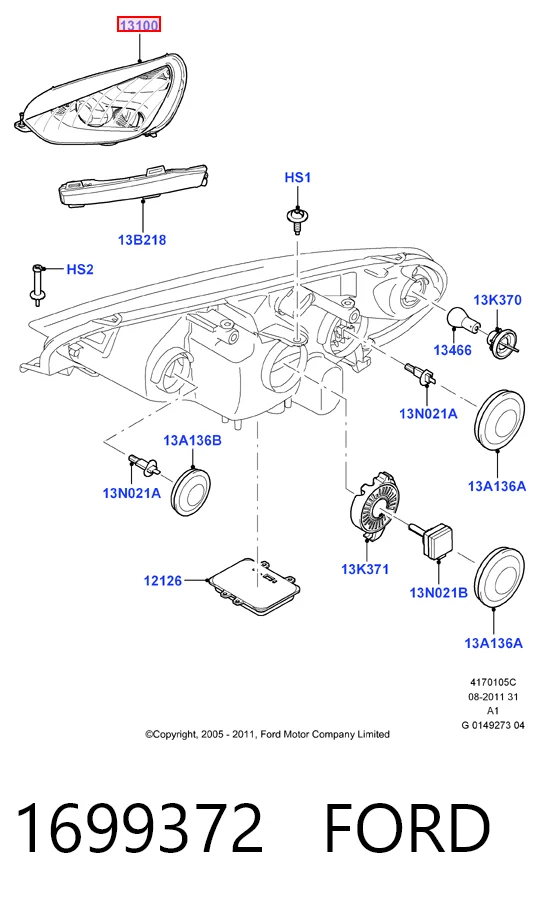 Купити Фара права Ford Galaxy II CA1 WA6