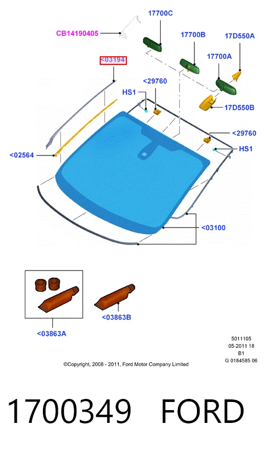 GS2810P142X Icor Захисна накладка переднього скла права