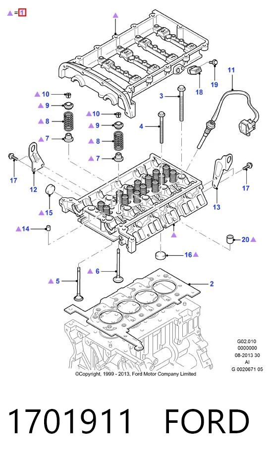 1701911 Ford Головка циліндрів