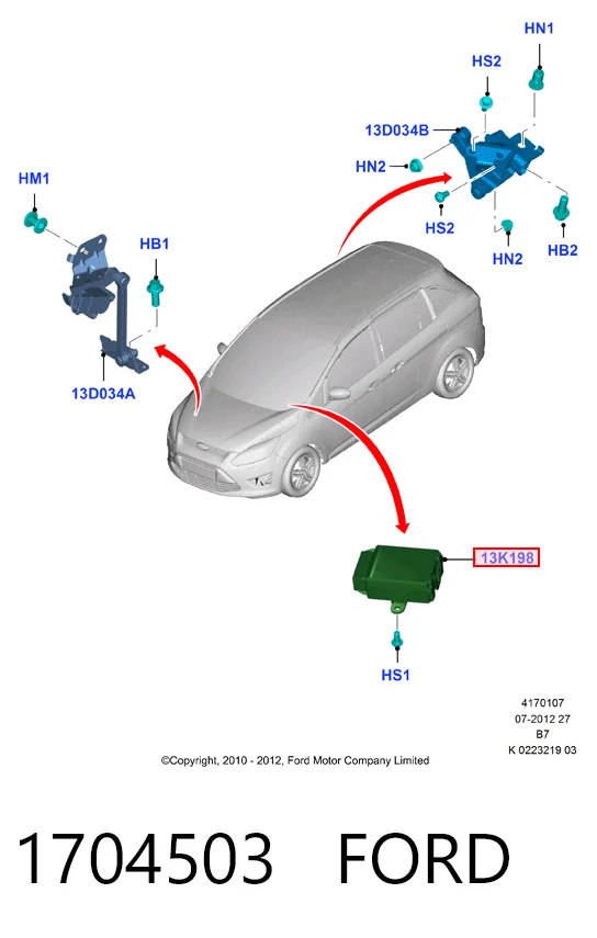 Автоматичний коректор фар Ford AM5113K031AH ціна, від 30.80 USD