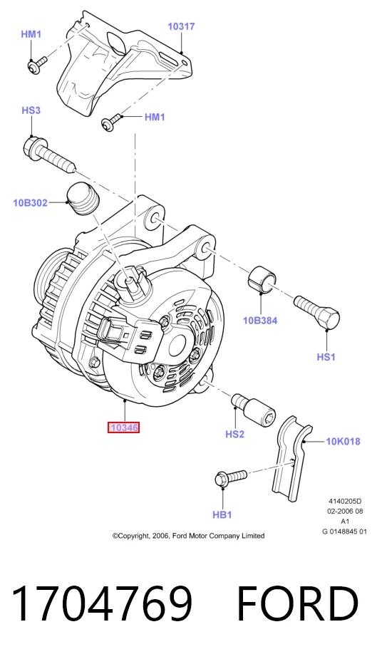 1704769 Ford Авто генератор