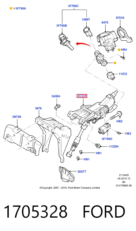 Колонка рульова Ford Focus II