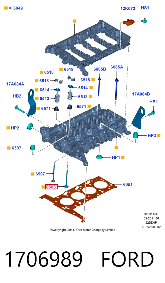Клапан випускний LR004401 Land Rover
